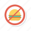 avoid, block, burger, notallowed, remove 