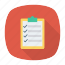 checklist, clipboard, document, page