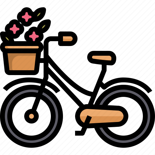 Bicycle, cycling, flower, transportation, vehicle icon - Download on Iconfinder