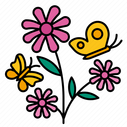 Butterfly, flower, nature, floral, spring, blossom, summer icon - Download on Iconfinder