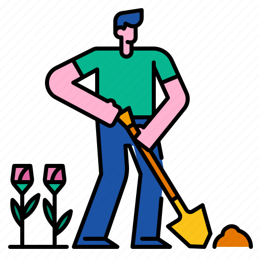 Flower, garden, gardening, shovel, spade, agriculture, plant icon - Download on Iconfinder