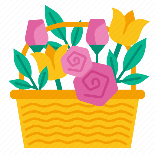 Flower, basket, summer, floral, bouquet, spring, bloom icon - Download on Iconfinder