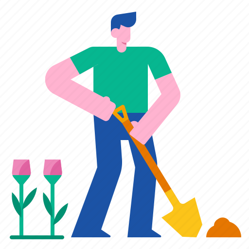 Flower, garden, gardening, shovel, work, spade, agriculture icon - Download on Iconfinder
