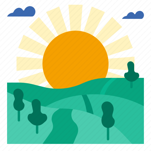 Sunrise, landscape, summer, nature, morning, sunset icon - Download on Iconfinder
