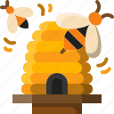 beehive, bee, honey, insect, farm, food