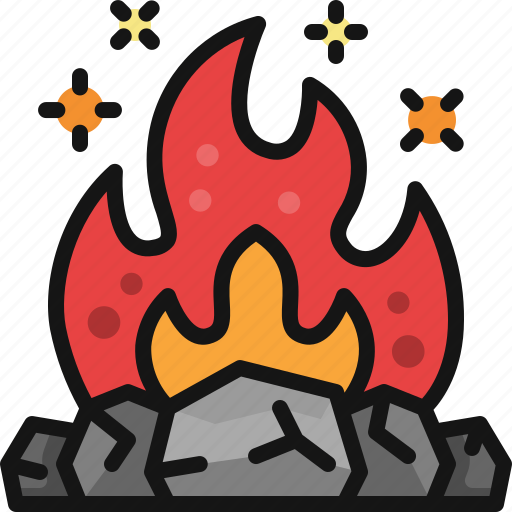 Bonfire, fire, flame, camping, campfire, balefire icon - Download on Iconfinder