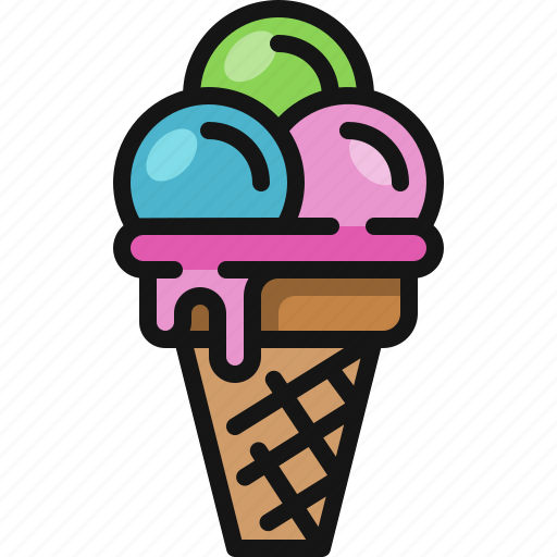Ice, cream, sundae, dessert, cone, waffle, cold icon - Download on Iconfinder