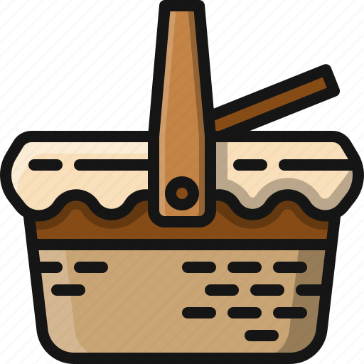 Picnic, basket, container, food, wicker icon - Download on Iconfinder