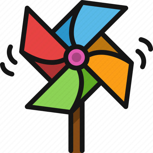 Pinwheel, toy, kid, windmill, wind icon - Download on Iconfinder