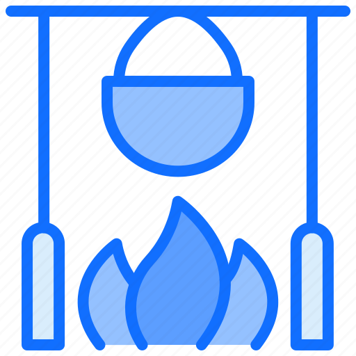 Spring, cooking, fire, boiler, forest, food icon - Download on Iconfinder