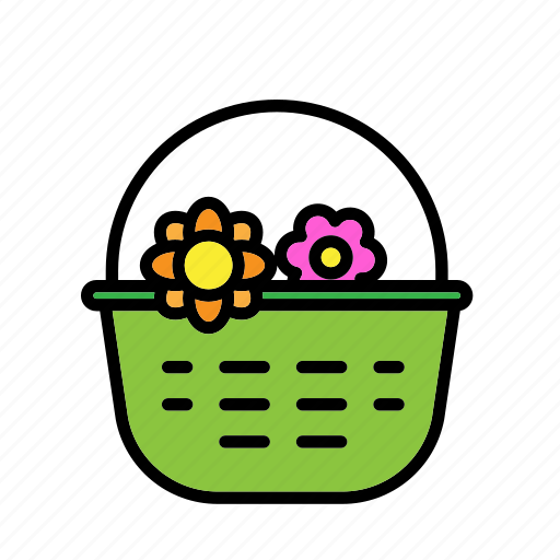 Flower, basket, nature, beautiful, garden, summer, spring icon - Download on Iconfinder