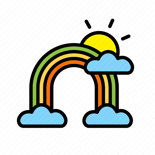 Rainbow, weather, nature, flower, beautiful, garden, summer icon - Download on Iconfinder