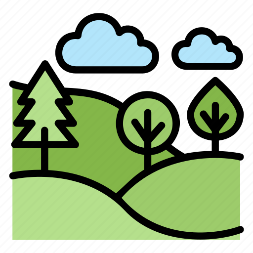 Landscape, tree, nature, hill, forest, sky, spring icon - Download on Iconfinder