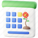 calendar, event, schedule icon, schedule, plan, spring, flower, sunflower, cute 