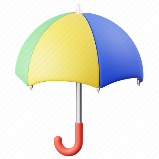 Umbrella, spring, element, rain, season, protection, cute 3D illustration - Download on Iconfinder