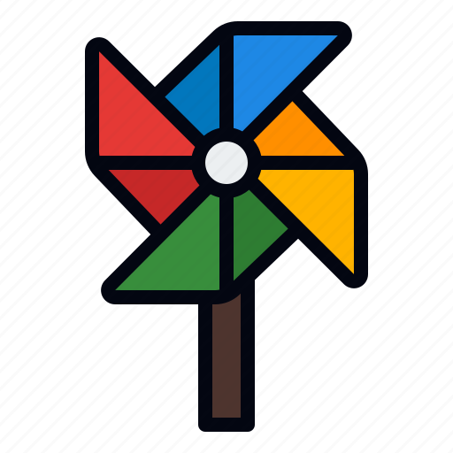 Pinwheel, spring, toy windmill, kid and baby, paper fan, windmill, pinwheels icon - Download on Iconfinder