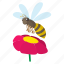 animal, bee, cartoon, flower, honey, insect, sign 