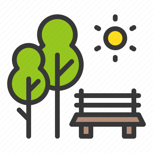 Chair, nature, park, spring, tree icon - Download on Iconfinder