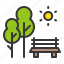 chair, nature, park, spring, tree 