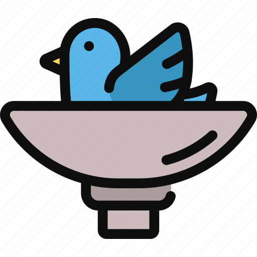 Bird bath, animal, yard, garden, decoration icon - Download on Iconfinder
