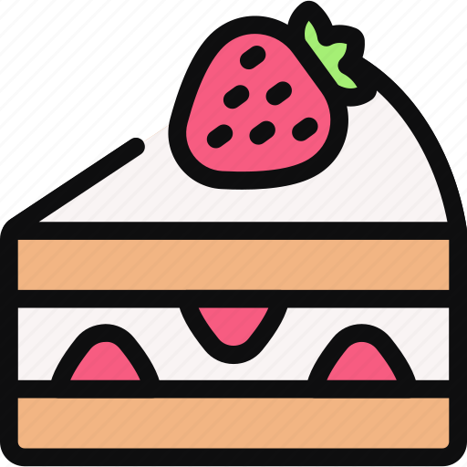 Strawberry shortcake, cake, food, dessert, bakery, sweet icon - Download on Iconfinder