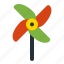 fan, paper, pinwheel, spring, toy, windmill 
