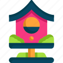 birdhouse, house, spring, bird, tree