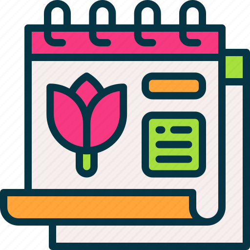 Springtime, spring, calendar, floral, flower icon - Download on Iconfinder
