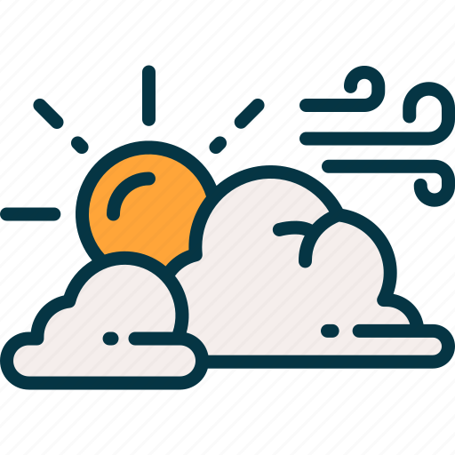 Sunny, sun, cloud, wind, rain icon - Download on Iconfinder