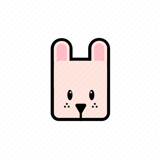Cute rabbit, emoji, rabbit, rabbit imoji, square, white icon - Download on Iconfinder
