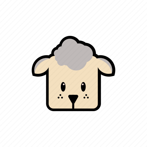 Cute sheep, domestic animal, imos, sheep, square, white, zoo icon - Download on Iconfinder