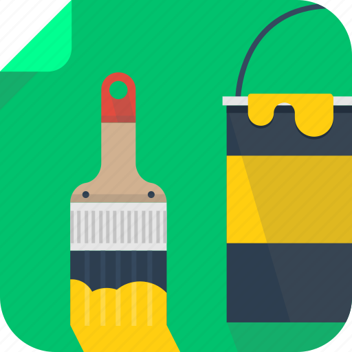 Art, bucket, yellow, paint, design, brush, painting icon - Download on Iconfinder
