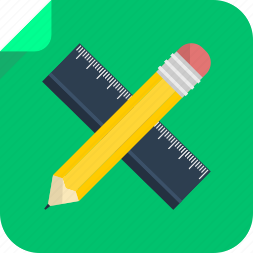 Pencil, school, ruler, study, work, write, pen icon - Download on Iconfinder