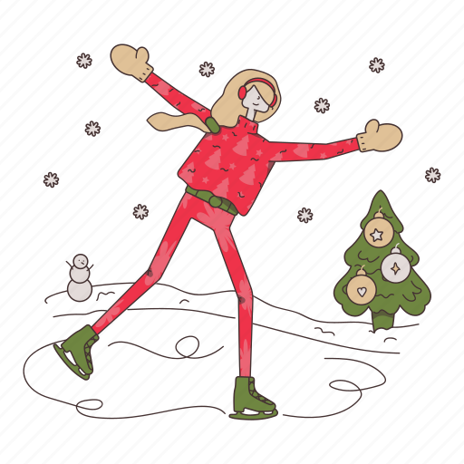 Rink, winter, xmas, new year, ice, snow, skate illustration - Download on Iconfinder