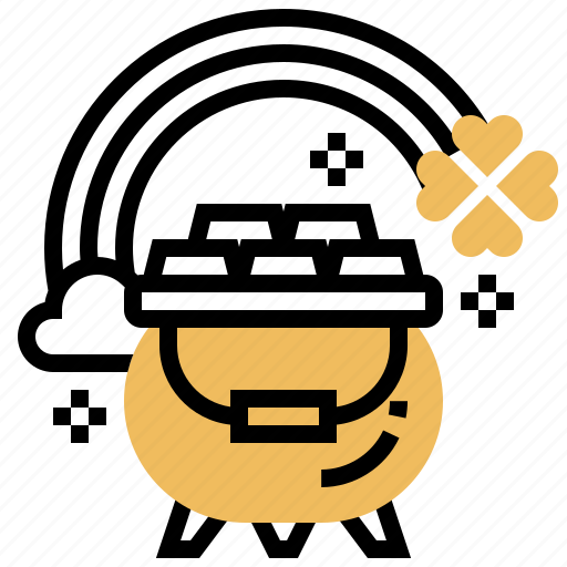 Clover, gold, lucky, patrick, pot icon - Download on Iconfinder