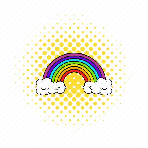 Bright, comics, nature, rainbow, red, sky, spectrum icon - Download on Iconfinder