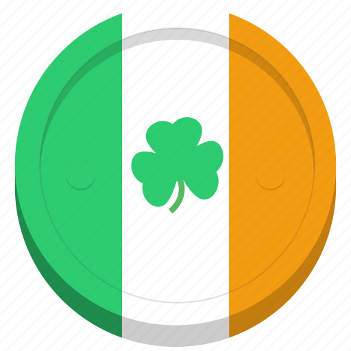 Coin, festival, flag, ireland, irish, shamrock, saint patrick's day icon - Download on Iconfinder