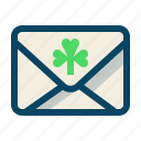 clover, day, mail, message, patricks, trefoil