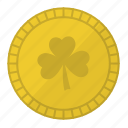 fortune, gold coin, irish, luck, lucky coin, saint patrick's day