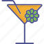 saint patricks lemonade, flower with glass, cocktail 
