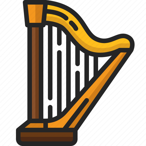 Harp, instrument, string, music, entertainment, orchestra icon - Download on Iconfinder