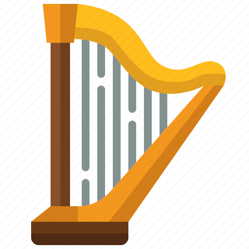 Harp, instrument, string, music, entertainment, orchestra icon - Download on Iconfinder