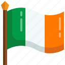 ireland, irish, country, flag, banner, national, ensign