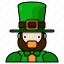 leperchaun, st patricks day, irish, character, avatar, beard, mask 