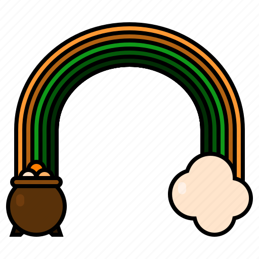 Rainbow, st patricks day, irish, treasure, cloud, leprechaun, pot icon - Download on Iconfinder