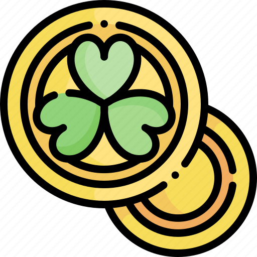 Gold, st patricks day, st patrick, coin, money, shamrock, clover icon - Download on Iconfinder