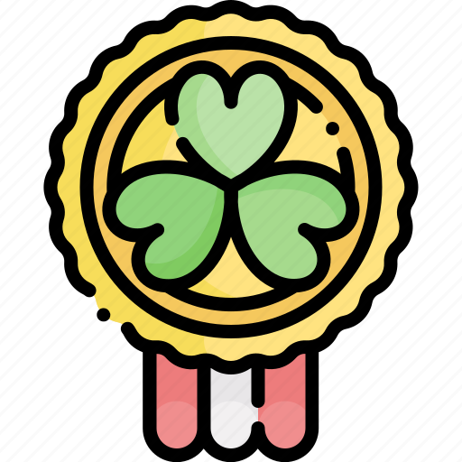 Medal, st patricks day, st patrick, shamrock, clover, insignia, emblem icon - Download on Iconfinder