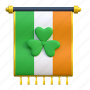 irish, national, flag, clover, holiday, illustration 