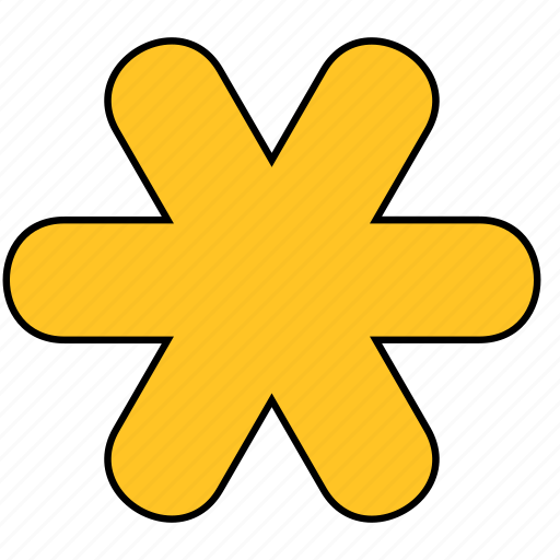 Asterisk, shape, snow, snowflake, star, yellow icon - Download on Iconfinder