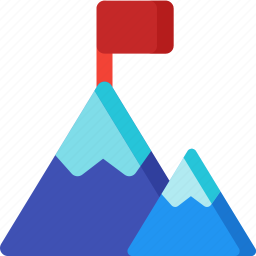 Mission, flag, goal, mountain, target, vision icon - Download on Iconfinder
